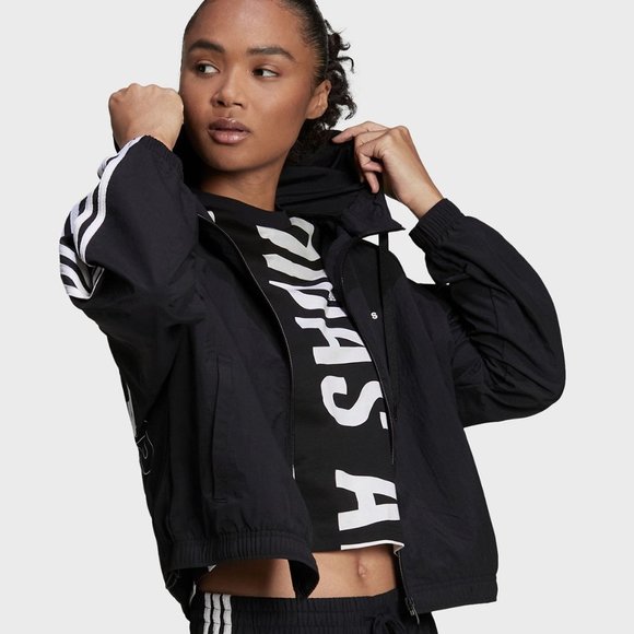 Brand New Women's Adidas ESSENTIALS REPEAT LOGO LOOSE-FIT WINDBREAKER - Picture 1 of 12